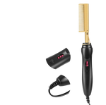 Peine Eléctrico 2 en 1 – Plancha y Rizador con Calentamiento Rápido para Cabello Húmedo y Seco.