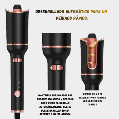Rizador de cabello automático con tecnología cerámica.