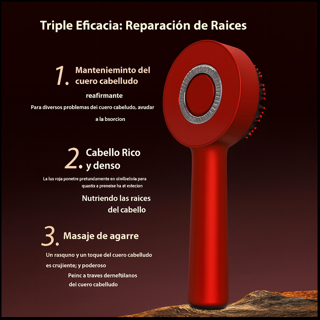 Peine Eléctrico de Masaje Capilar con Luz Roja. (Tratamiento Capilar)