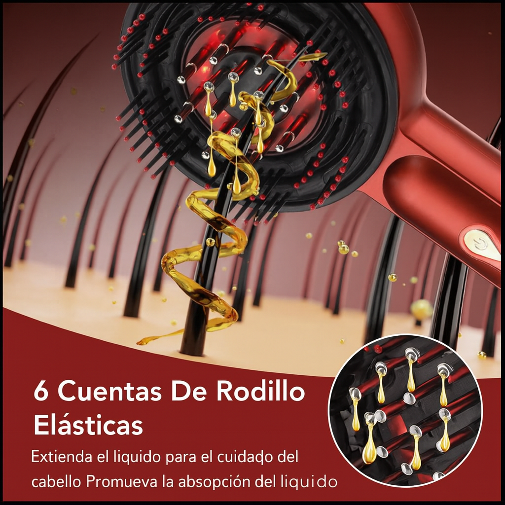 Peine Eléctrico de Masaje Capilar con Luz Roja. (Tratamiento Capilar)