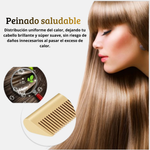 Peine Eléctrico 2 en 1 – Plancha y Rizador con Calentamiento Rápido para Cabello Húmedo y Seco.
