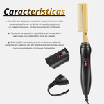 Peine Eléctrico 2 en 1 – Plancha y Rizador con Calentamiento Rápido para Cabello Húmedo y Seco.