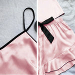 Conjunto de Pijama de Satén Suave para Mujer