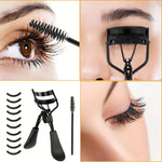 Set de rizador de pestañas de 7/15 piezas con almohadillas de repuesto.